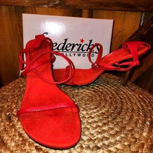 Frederick of Hollywood. Red, wood heels. size 9 purchased in 2000